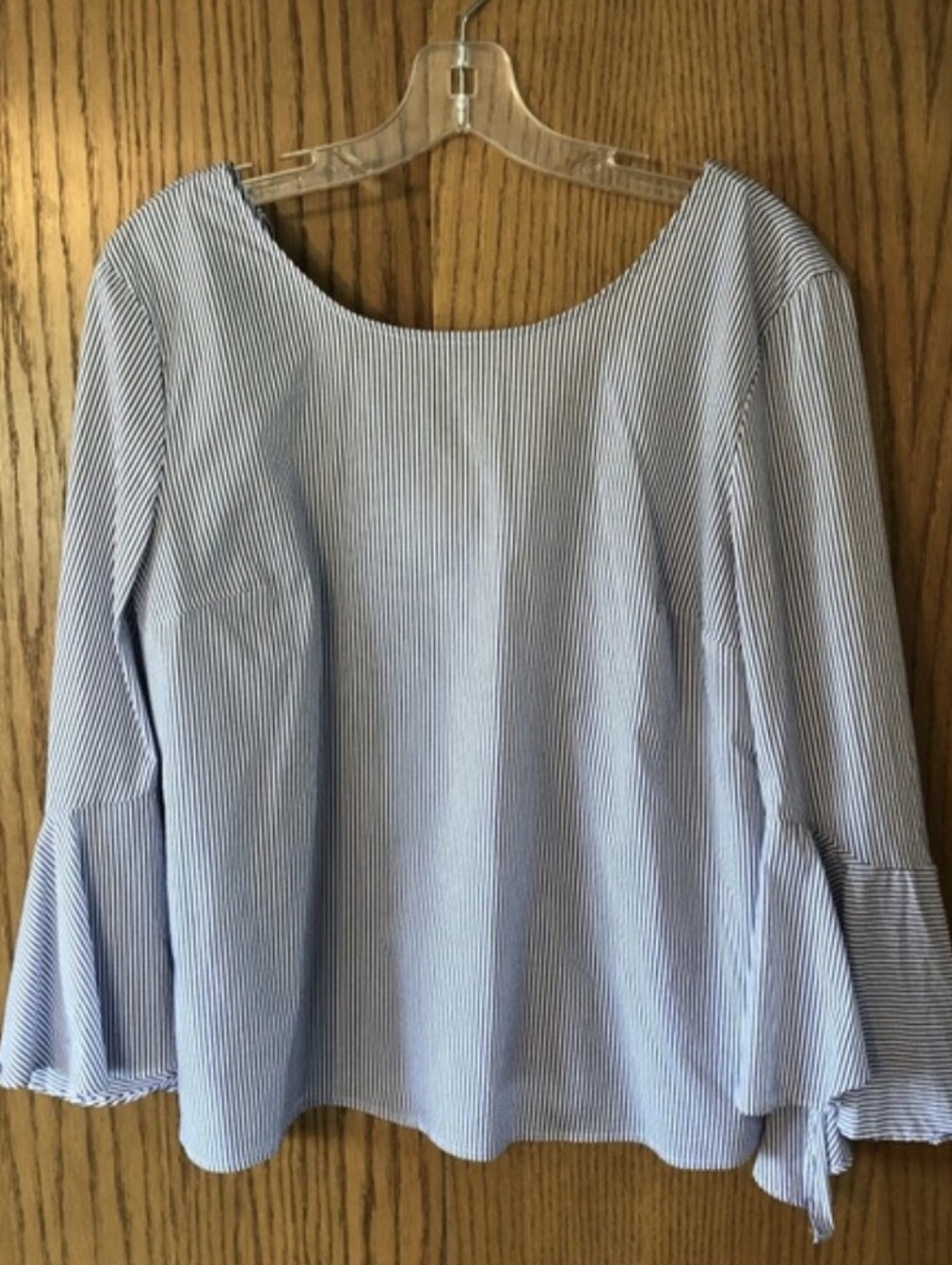 Iz Byer Striped Bell-Sleeve Women's Top